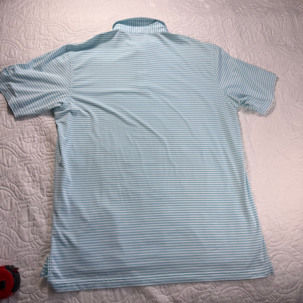 Peter Millar Summer Comfort Blue Striped Performance Polo Shirt Men's XXL EUC - Picture 8 of 10
